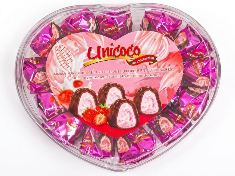 Unicoco Heart-Shape Single Twist  Tray (Strawberry) 210G