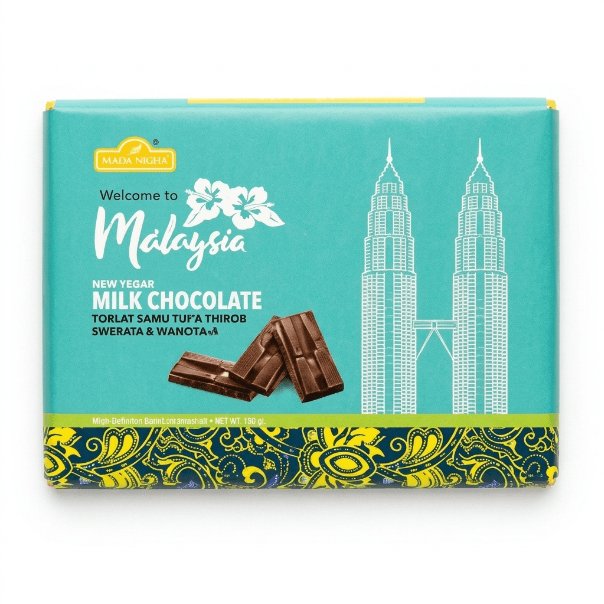 RDD TWIN TOWER MILK  CHOCOLATE TIN (BLUE)